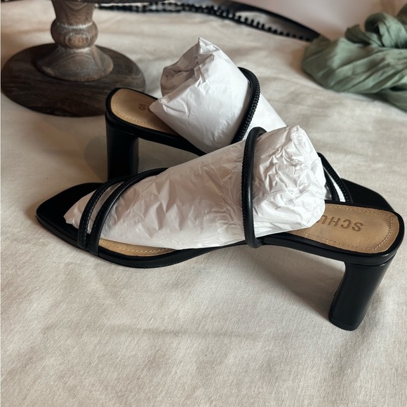 Schutz Black Strappy Square Toe Heeled Sandals • Black Heels • NEW • Dust Bag - Picture 11 of 14